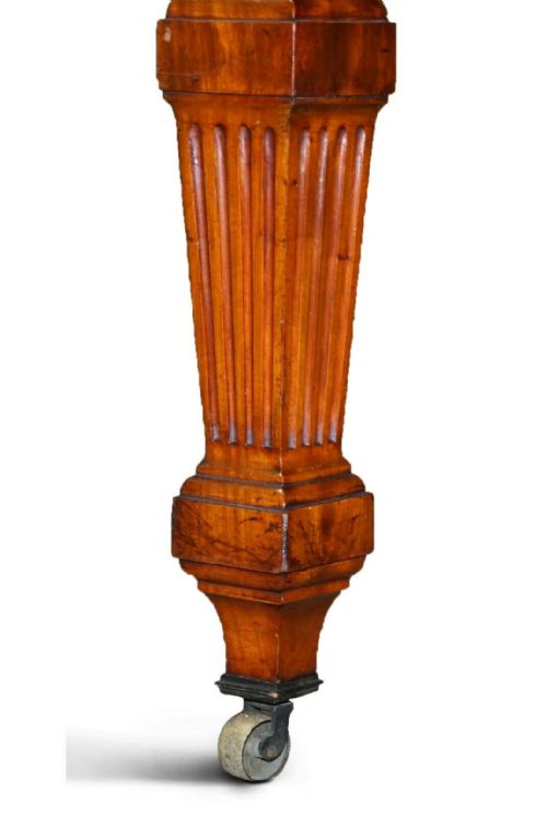 VICTORIAN 1880 RESTORED HAND DYED BROWN LEATHER MAHOGANY DINING TABLE 6 DRAWRS - ADDITIONAL PHOTO 6