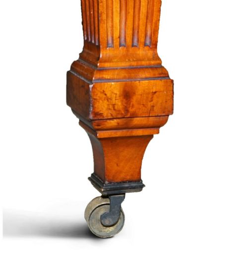 VICTORIAN 1880 RESTORED HAND DYED BROWN LEATHER MAHOGANY DINING TABLE 6 DRAWRS - ADDITIONAL PHOTO 7