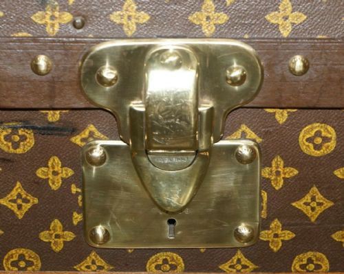 FULLY RESTORED 1920 LOUIS VUITTON FRANCE WARDROBE STEAMER TRUNK STENCIL MONOGRAM - ADDITIONAL PHOTO 1