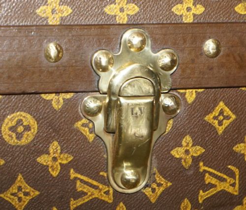 FULLY RESTORED 1920 LOUIS VUITTON FRANCE WARDROBE STEAMER TRUNK STENCIL MONOGRAM - ADDITIONAL PHOTO 2