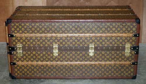 FULLY RESTORED 1920 LOUIS VUITTON FRANCE WARDROBE STEAMER TRUNK STENCIL MONOGRAM - ADDITIONAL PHOTO 5