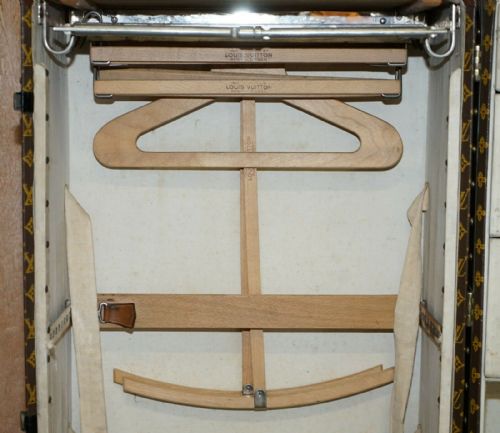 FULLY RESTORED 1920 LOUIS VUITTON FRANCE WARDROBE STEAMER TRUNK STENCIL MONOGRAM - ADDITIONAL PHOTO 9