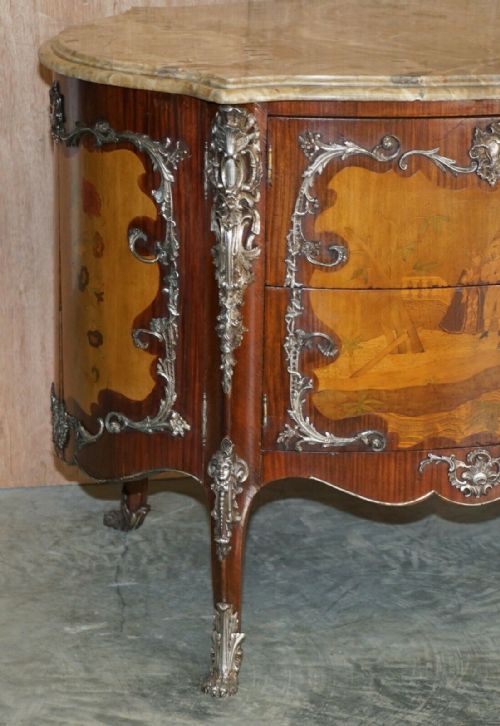 RARE COLLECTABLE GERMAIN LANDRIN CIRCA 1750 FRENCH MARBLE KINGWOOD SIDEBOARD - ADDITIONAL PHOTO 3