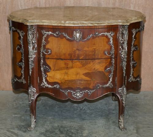 RARE COLLECTABLE GERMAIN LANDRIN CIRCA 1750 FRENCH MARBLE KINGWOOD SIDEBOARD - ADDITIONAL PHOTO 7