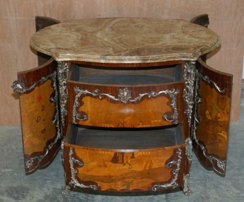 RARE COLLECTABLE GERMAIN LANDRIN CIRCA 1750 FRENCH MARBLE KINGWOOD SIDEBOARD - ADDITIONAL PHOTO 8