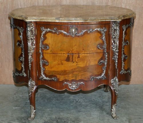 RARE COLLECTABLE GERMAIN LANDRIN CIRCA 1750 FRENCH MARBLE KINGWOOD SIDEBOARD - ADDITIONAL PHOTO 11