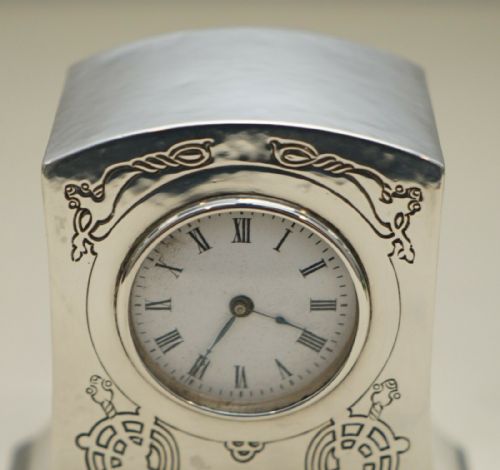 SOLID STERLING SILVER LIBERTY'S LONDON 1915 MINIATURE CARRIAGE CLOCK TUDRIC FEEL - ADDITIONAL PHOTO 2