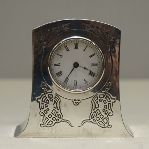 SOLID STERLING SILVER LIBERTY'S LONDON 1915 MINIATURE CARRIAGE CLOCK TUDRIC FEEL - ADDITIONAL PHOTO 3