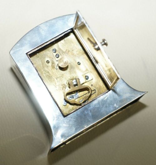 SOLID STERLING SILVER LIBERTY'S LONDON 1915 MINIATURE CARRIAGE CLOCK TUDRIC FEEL - ADDITIONAL PHOTO 7