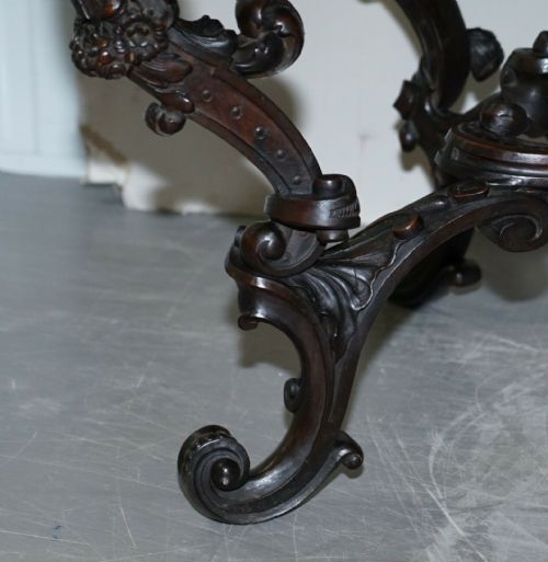 IMPORTANT ITALIAN ANGIOLO BARBETTI FIRENZE ANTIQUE CHERUB DESK LIBRARY TABLE - ADDITIONAL PHOTO 2