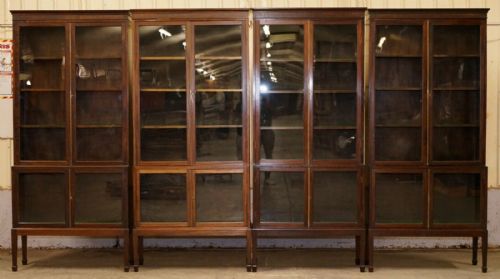 RARE SET OF FOUR OXFORD LIBRARY VICTORIAN BOOKCASES IN MAHOGANY 412CM WIDE - ADDITIONAL PHOTO 3