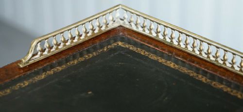 VERY RARE GILLOW 185257 BREAKFRONT LIBRARY DESK BRASS GALLERY BURR AMBOYNA WOOD - ADDITIONAL PHOTO 4