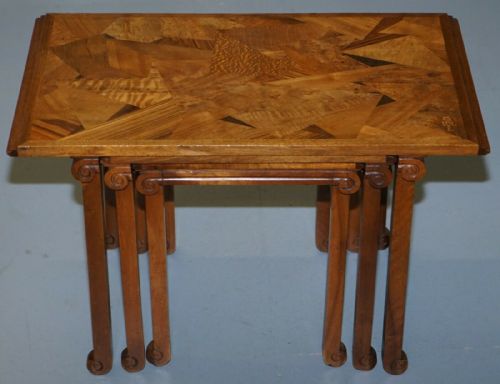 EXTREMELY RARE NEST OF EMILE GALLE CIRCA 1900 SPECIMEN WOOD TABLES ART NOUVEAU - ADDITIONAL PHOTO 3