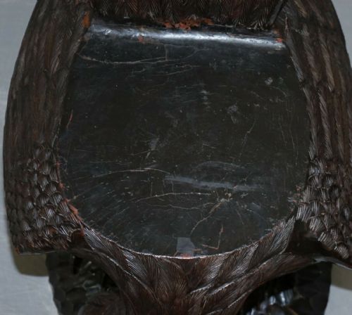 PAIR OF ORNATE HAND CARVED SOLID WOOD CIRCA 1900 AMERICAN EAGLE ARMCHAIRS - ADDITIONAL PHOTO 5