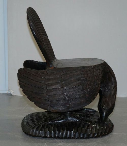 PAIR OF ORNATE HAND CARVED SOLID WOOD CIRCA 1900 AMERICAN EAGLE ARMCHAIRS - ADDITIONAL PHOTO 6