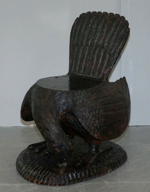 PAIR OF ORNATE HAND CARVED SOLID WOOD CIRCA 1900 AMERICAN EAGLE ARMCHAIRS - ADDITIONAL PHOTO 8