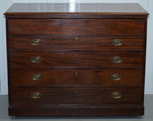 ROBERT GILLOWS II 1790 WRITING LIBRARY MAHOGANY CHEST OF DRAWERS LEATHER SLOPE - ADDITIONAL PHOTO 6