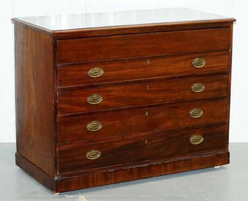 ROBERT GILLOWS II 1790 WRITING LIBRARY MAHOGANY CHEST OF DRAWERS LEATHER SLOPE - ADDITIONAL PHOTO 15