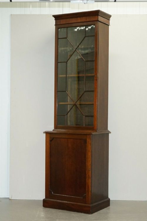 PAIR OF LARGE TALL ANTIQUE VICTORIAN MAHOGANY ASTRAL GLAZED LIBRARY BOOKCASES - ADDITIONAL PHOTO 1