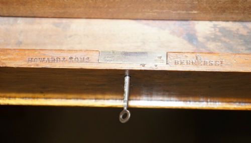 RARE CIRCA 1880 ANTIQUE HOWARD SON'S POLLARD OAK PATNER DESK OXBLOOD LEATHER - ADDITIONAL PHOTO 12