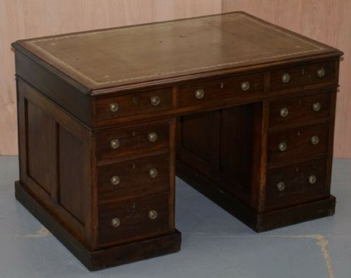 LOVELY GEORGE III CIRCA 1780 DOUBLE SIDED WALNUT PARTNER DESK ORIGINAL HANDLES - ADDITIONAL PHOTO 1