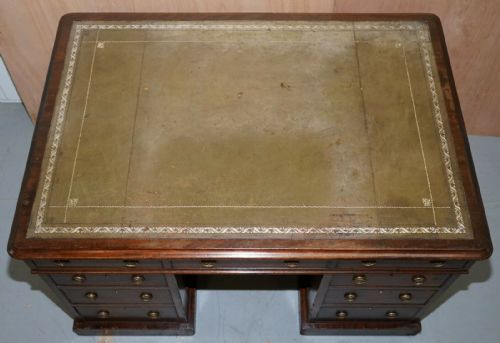 LOVELY GEORGE III CIRCA 1780 DOUBLE SIDED WALNUT PARTNER DESK ORIGINAL HANDLES - ADDITIONAL PHOTO 2