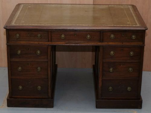 LOVELY GEORGE III CIRCA 1780 DOUBLE SIDED WALNUT PARTNER DESK ORIGINAL HANDLES - ADDITIONAL PHOTO 11