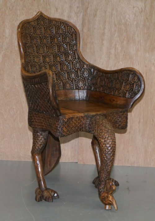 PAIR OF ORNATE BURMESE ANGLO INDIAN HAND CARVED CIRCA 1880 PEACOCK ARMCHAIRS - ADDITIONAL PHOTO 1