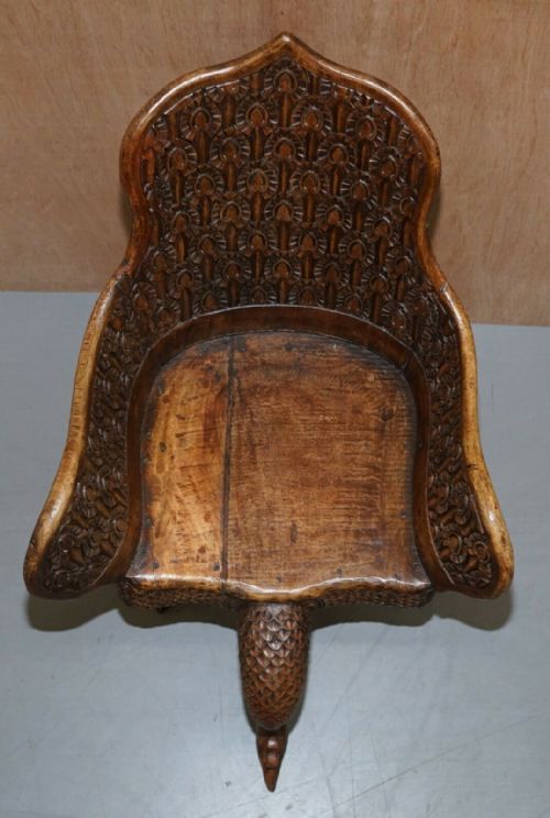 PAIR OF ORNATE BURMESE ANGLO INDIAN HAND CARVED CIRCA 1880 PEACOCK ARMCHAIRS - ADDITIONAL PHOTO 5