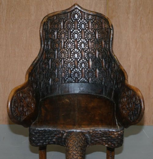 PAIR OF ORNATE BURMESE ANGLO INDIAN HAND CARVED CIRCA 1880 PEACOCK ARMCHAIRS - ADDITIONAL PHOTO 10