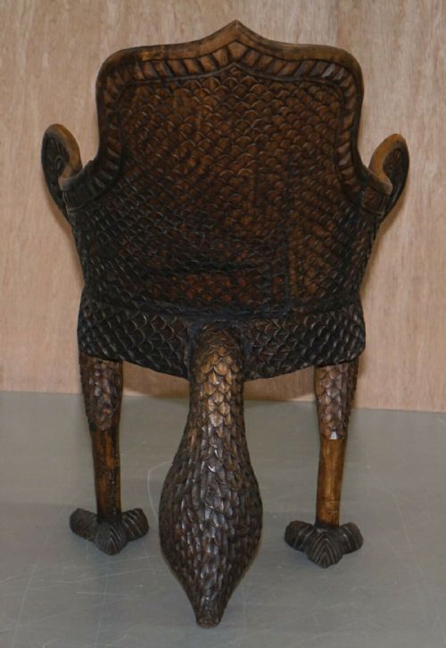 PAIR OF ORNATE BURMESE ANGLO INDIAN HAND CARVED CIRCA 1880 PEACOCK ARMCHAIRS - ADDITIONAL PHOTO 12