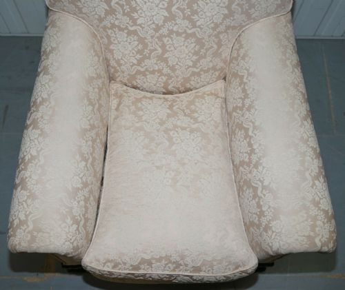 RARE VICTORIAN DAMASK UPHOLSTERY WALNUT CARVED LION PAW FEET SOFA ARMCHAIR SUITE - ADDITIONAL PHOTO 11