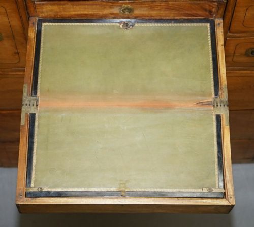 EXCEPTIONALLY RARE CIRCA 1860 WALNUT MILITARY OFFICERS CAMPAIGN CHEST OF DRAWERS - ADDITIONAL PHOTO 8