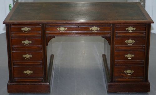 RARE HAMPTON SON'S PALL MALL MAHOGANY TWIN PEDESTAL WRITING PARTNERS DESK - ADDITIONAL PHOTO 1