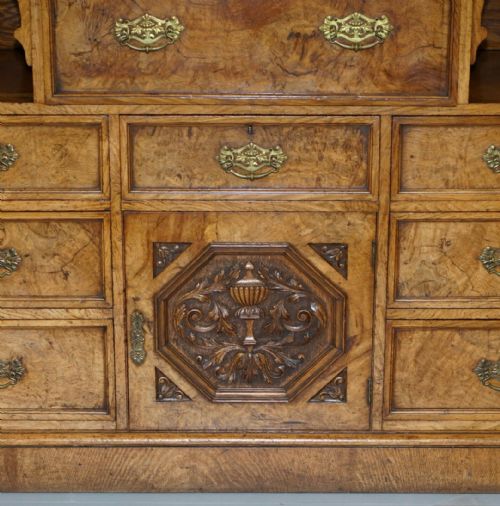 VICTORIAN LIBRARY BURR POLLARD OAK LIBRARY BOOKCASE DROP FRONT SECRETAIRE - ADDITIONAL PHOTO 3