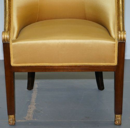 1870 FRENCH EMPIRE MARQUETRY INLAID SUITE PAIR BERGER ARMCHAIRS SETTEE CANAPE - ADDITIONAL PHOTO 5