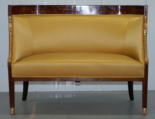 1870 FRENCH EMPIRE MARQUETRY INLAID SUITE PAIR BERGER ARMCHAIRS SETTEE CANAPE - ADDITIONAL PHOTO 10