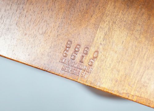 LOVELY VICTORIAN HOWARD SON'S FULLY STAMPED OFFICE DESK ARMCHAIR IN WALNUT - ADDITIONAL PHOTO 1