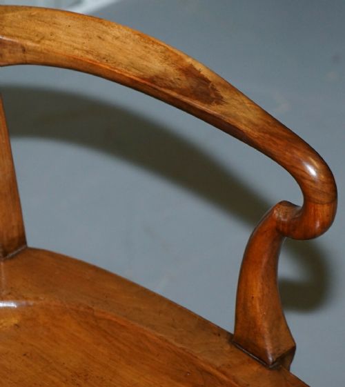 LOVELY VICTORIAN HOWARD SON'S FULLY STAMPED OFFICE DESK ARMCHAIR IN WALNUT - ADDITIONAL PHOTO 6