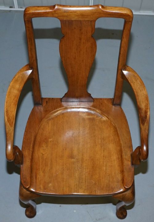 LOVELY VICTORIAN HOWARD SON'S FULLY STAMPED OFFICE DESK ARMCHAIR IN WALNUT - ADDITIONAL PHOTO 8
