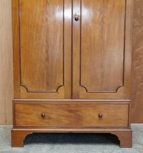 ORIGINAL ANTIQUE FULLY STAMPED HOWARD SON'S BERNERS STREET MAHOGANY WARDROBE - ADDITIONAL PHOTO 5