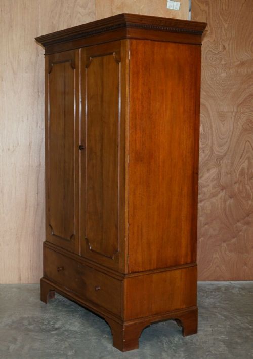 ORIGINAL ANTIQUE FULLY STAMPED HOWARD SON'S BERNERS STREET MAHOGANY WARDROBE - ADDITIONAL PHOTO 11