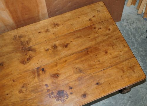 UNIQUE ANTIQUE VICTORIAN 1860 SHIPS REFECTORY DINING TABLE PHOSPHOR BRONZE FEET - ADDITIONAL PHOTO 6