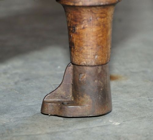 UNIQUE ANTIQUE VICTORIAN 1860 SHIPS REFECTORY DINING TABLE PHOSPHOR BRONZE FEET - ADDITIONAL PHOTO 9