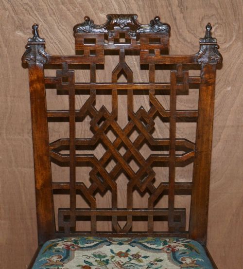 SIX IMPORATANT GEORGE III 1760 THOMAS CHIPPENDALE CHINESE PAGODA DINING CHAIRS - ADDITIONAL PHOTO 6