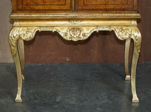 IMPORTANT ANTIQUE GEORGE II CIRCA 1740 MULBERRY WOOD GILTWOOD DRINKS CABINET - ADDITIONAL PHOTO 7