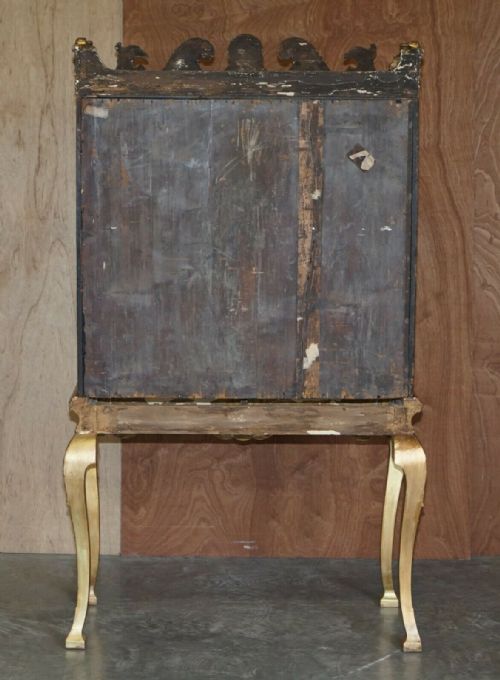 IMPORTANT ANTIQUE GEORGE II CIRCA 1740 MULBERRY WOOD GILTWOOD DRINKS CABINET - ADDITIONAL PHOTO 11