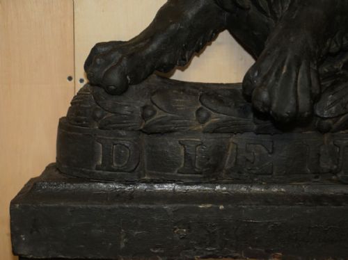 CIRCA 1400 HENRY VIII ARMORIAL COAT OF ARMS FIRE PLACE DIEU ET MON DROIT SIGNED - ADDITIONAL PHOTO 8