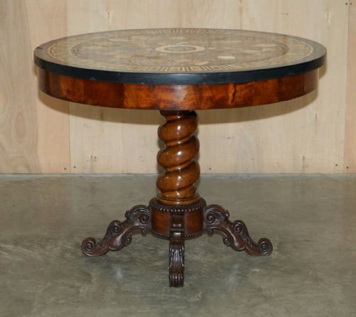 IMPORTANT ANTIQUE 1830 WILLIAM IV PIETRA DURA SPECIMEN MARBLE CENTRE TABLE - ADDITIONAL PHOTO 11
