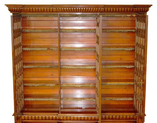 MONUMENTAL 29 METER TALL ANTIQUE VICTORIAN MAHOGANY ASTRAL GLAZED BOOKCASE - ADDITIONAL PHOTO 4